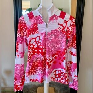Sofibella Red Pink & White Golf & Tennis Shirt